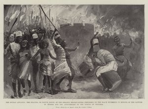 Soudan Advance, Dilluka eller Native Dance, ved Sirdars hovedkvarter udført af de sorte regimenter til ære for tilfangetagelsen af berbere og årsdagen for indtagelsen af Dongola af Henry Charles Seppings Wright